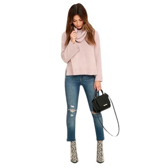 BB Dakota Marcilly Plush Chenille Slouchy Cowl Neck Sweater - Picture 8 of 15